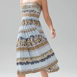 White House Black Market Strapless Blue Dress